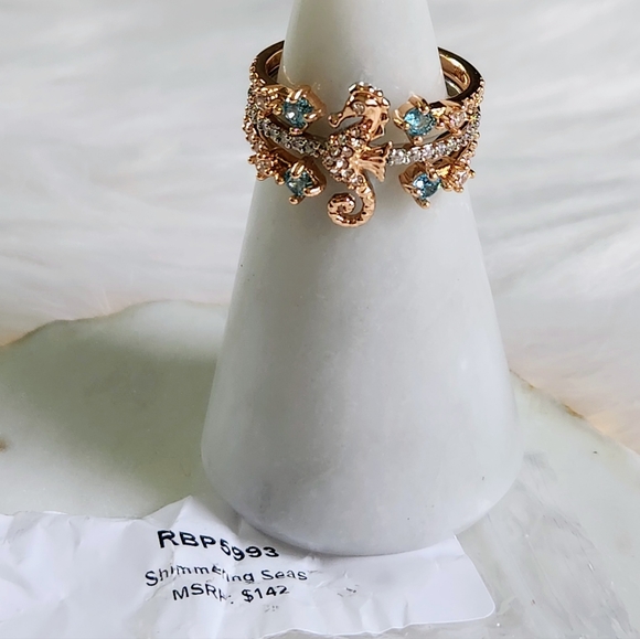 NWT Bomb Party 'Shimmering Seas' Atlantis Mixed Metal Set of 3 Rings - S… - Picture 6 of 9